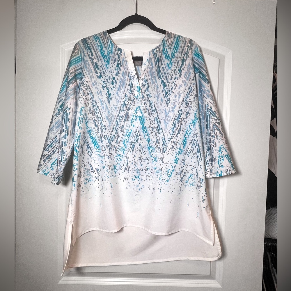 Chico’s Easywear Sz 2”- Women’s Size 12 / 14 - White Tunic Top - Lightweight